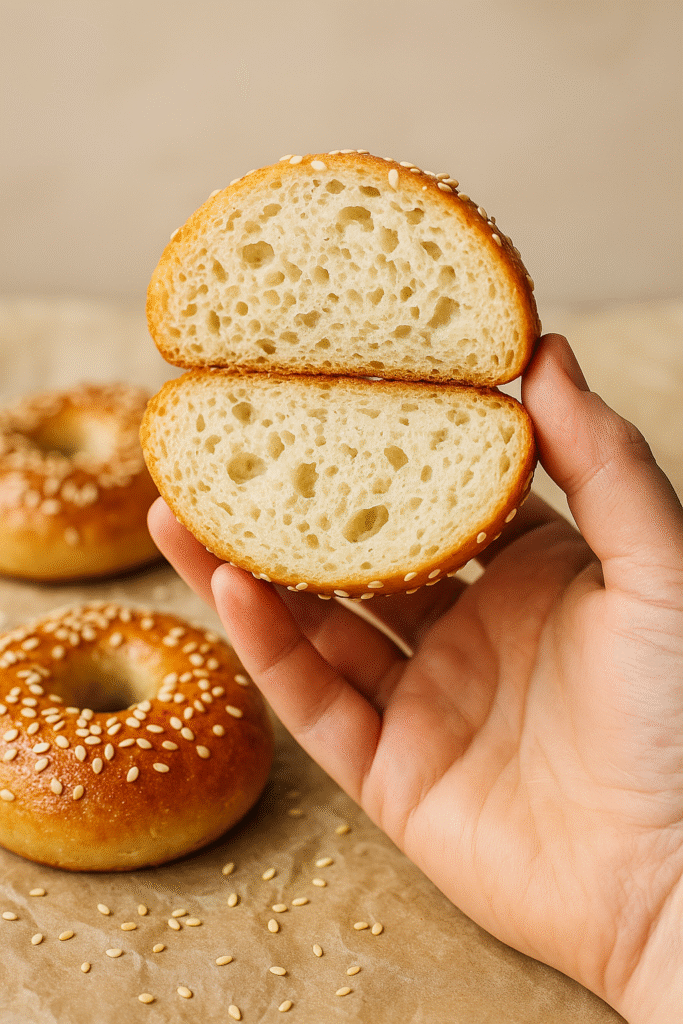 The Best Chewy Gluten Free Bagels (New York Style Recipe) soft and chewy gluten free bagels topped with sesame seeds