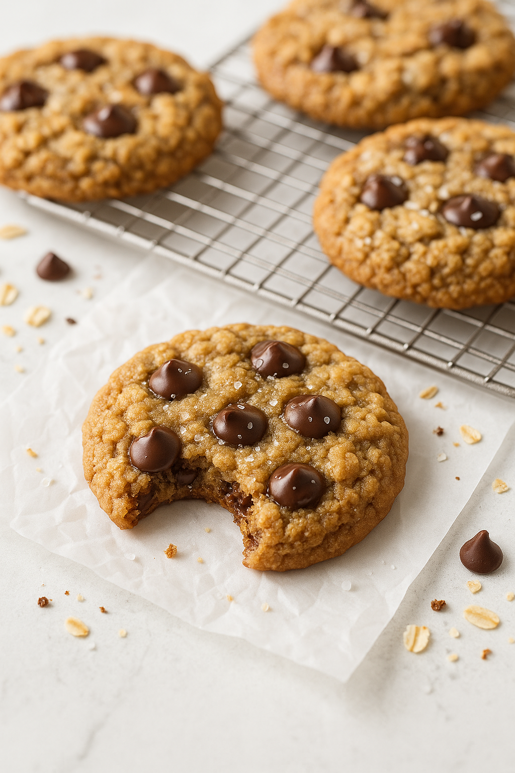 5-Step Gluten Free Oatmeal Chocolate Chip Cookies Recipe.