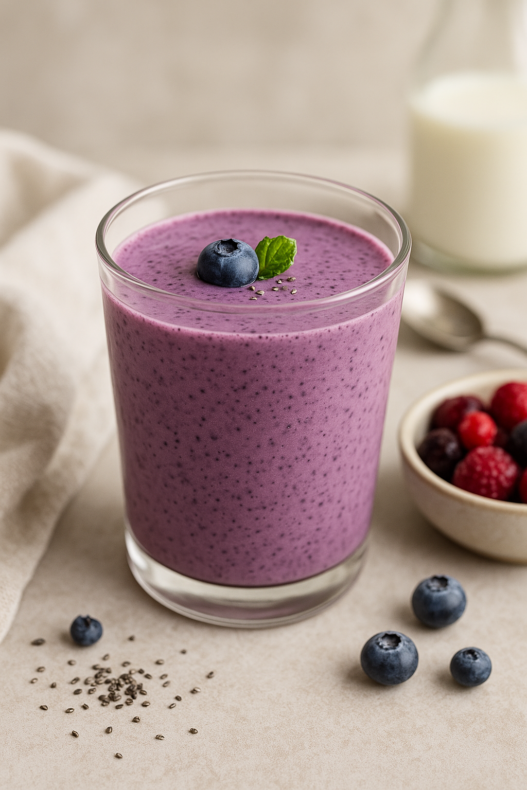 Blueberry Chia Seed Smoothie | Quick & Healthy